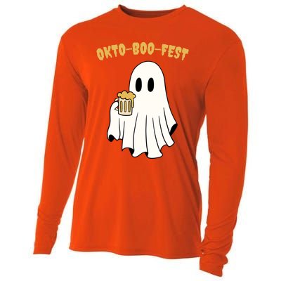 Oktoboofest Funny Halloween Oktoberfest Beer Ghost Humor Great Gift Cooling Performance Long Sleeve Crew