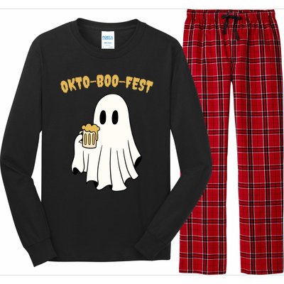 Oktoboofest Funny Halloween Oktoberfest Beer Ghost Humor Great Gift Long Sleeve Pajama Set