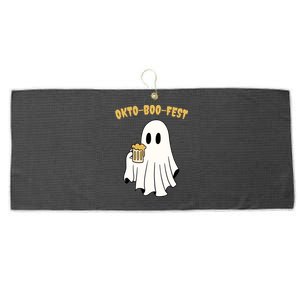 Oktoboofest Funny Halloween Oktoberfest Beer Ghost Humor Great Gift Large Microfiber Waffle Golf Towel