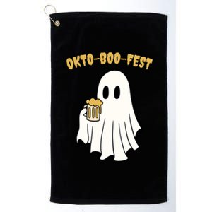 Oktoboofest Funny Halloween Oktoberfest Beer Ghost Humor Great Gift Platinum Collection Golf Towel