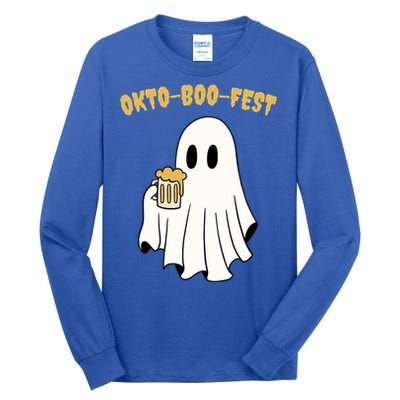 Oktoboofest Funny Halloween Oktoberfest Beer Ghost Humor Great Gift Tall Long Sleeve T-Shirt