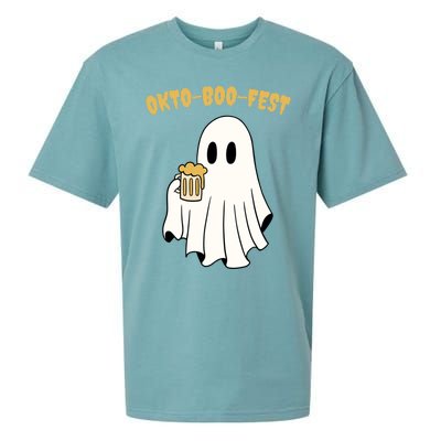 Oktoboofest Funny Halloween Oktoberfest Beer Ghost Humor Great Gift Sueded Cloud Jersey T-Shirt