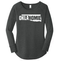 Oklahomie Funny Humor Oklahoma Pride Vintage Retro Women's Perfect Tri Tunic Long Sleeve Shirt