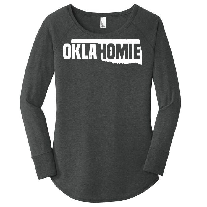 Oklahomie Funny Humor Oklahoma Pride Vintage Retro Women's Perfect Tri Tunic Long Sleeve Shirt