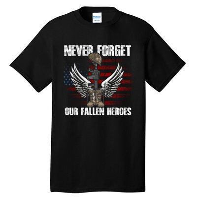 Our Fallen Heroes Veterans Memorial Day Partiotic Military Tall T-Shirt