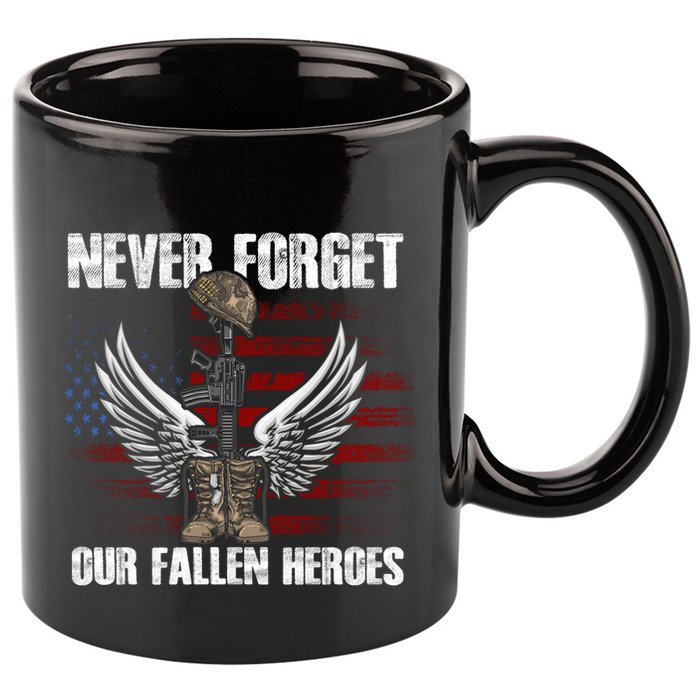 Our Fallen Heroes Veterans Memorial Day Partiotic Military 11oz C Handle Ceramic Mug