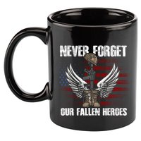 Our Fallen Heroes Veterans Memorial Day Partiotic Military 11oz C Handle Ceramic Mug