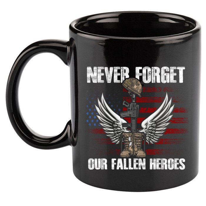 Our Fallen Heroes Veterans Memorial Day Partiotic Military 11oz C Handle Ceramic Mug
