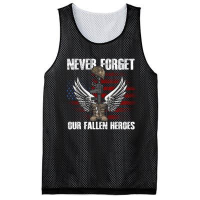 Our Fallen Heroes Veterans Memorial Day Partiotic Military Mesh Reversible Basketball Jersey Tank