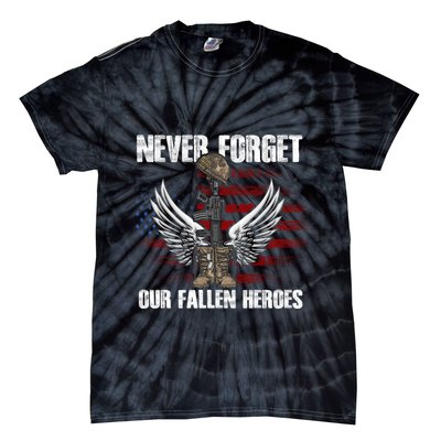 Our Fallen Heroes Veterans Memorial Day Partiotic Military Tie-Dye T-Shirt