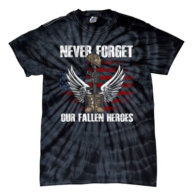 Our Fallen Heroes Veterans Memorial Day Partiotic Military Tie-Dye T-Shirt