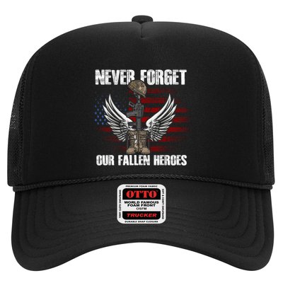 Our Fallen Heroes Veterans Memorial Day Partiotic Military Trucker Hat