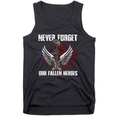 Our Fallen Heroes Veterans Memorial Day Partiotic Military Tank Top