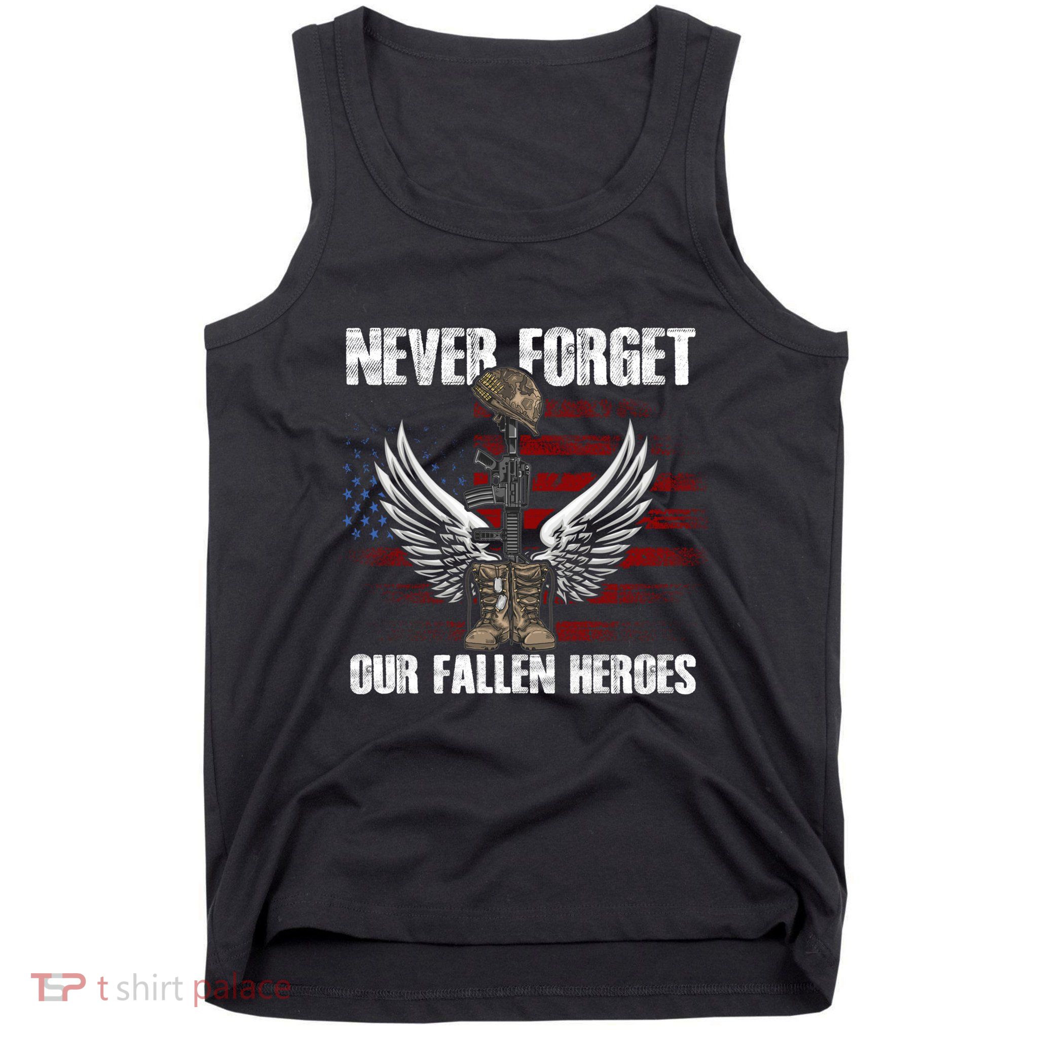 Our Fallen Heroes Veterans Memorial Day Partiotic Military Tank Top