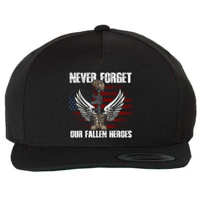 Our Fallen Heroes Veterans Memorial Day Partiotic Military Wool Snapback Cap