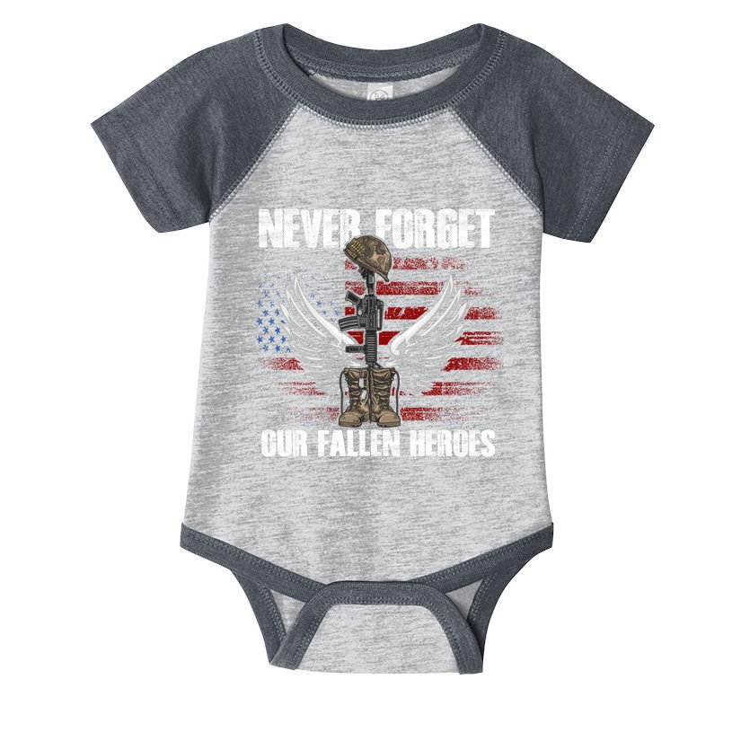 Our Fallen Heroes Veterans Memorial Day Partiotic Military Infant Baby Jersey Bodysuit