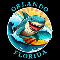 Orlando Florida Happy Surfing Shark Souvenir Tank Top