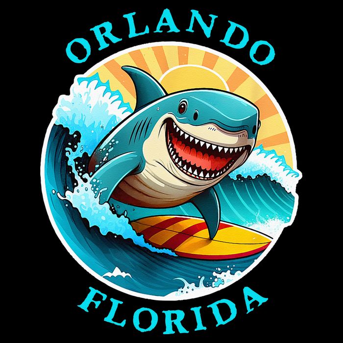 Orlando Florida Happy Surfing Shark Souvenir Tank Top