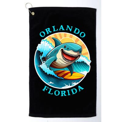 Orlando Florida Happy Surfing Shark Souvenir Golf Towel