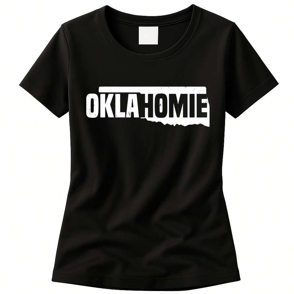 Oklahomie Funny Humor Oklahoma Pride Vintage Retro Womens T-Shirt