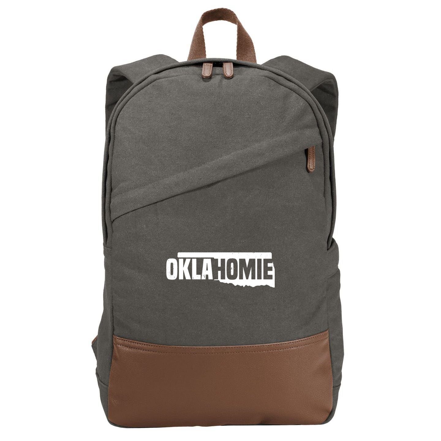 Oklahomie Funny Humor Oklahoma Pride Vintage Retro Cotton Canvas Backpack