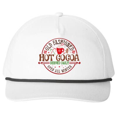 Old Fashioned Hot Cocoa Chocolate Retro Groovy Christmas Snapback Five-Panel Rope Hat