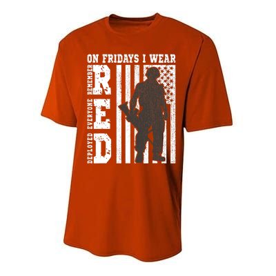 On Fridays I Wear Red USA Support American Troops Performance Sprint T-Shirt