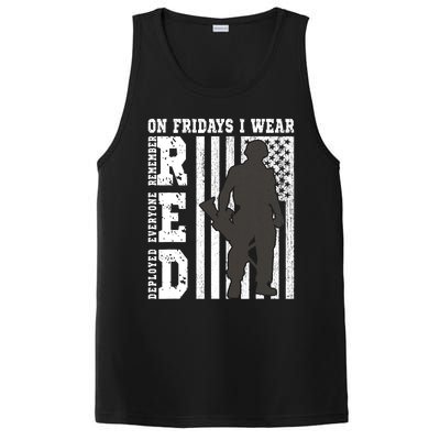 On Fridays I Wear Red USA Support American Troops PosiCharge Competitor Tank