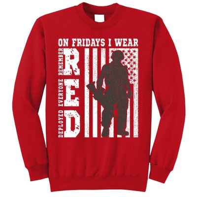 On Fridays I Wear Red USA Support American Troops Sweatshirt