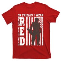 On Fridays I Wear Red USA Support American Troops T-Shirt