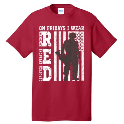 On Fridays I Wear Red USA Support American Troops Tall T-Shirt