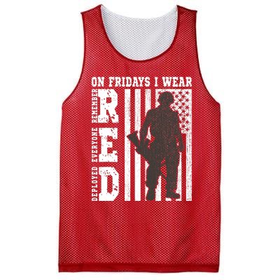 On Fridays I Wear Red USA Support American Troops Mesh Reversible Basketball Jersey Tank