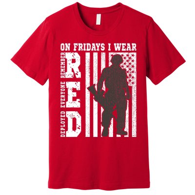 On Fridays I Wear Red USA Support American Troops Premium T-Shirt