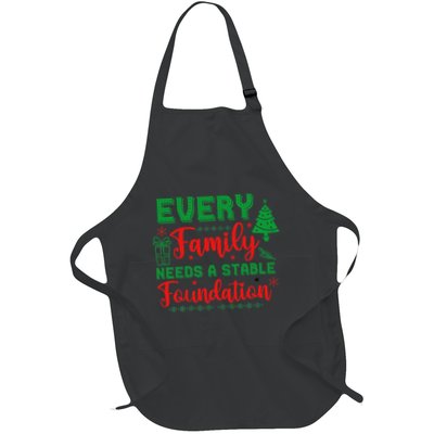 Our Family Is Built On A Stable Foundation Christmas Full-Length Apron With Pockets