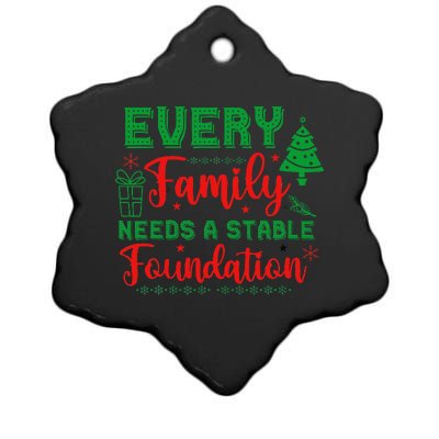 Our Family Is Built On A Stable Foundation Christmas Ceramic Star Ornament