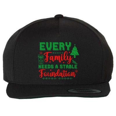 Our Family Is Built On A Stable Foundation Christmas Wool Snapback Cap