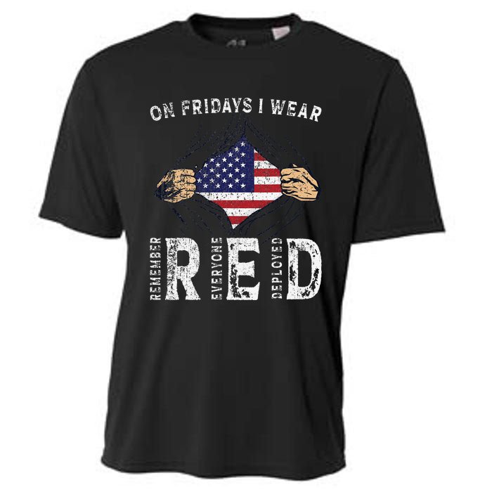 On Fridays I Wear Red USA Support American Troops Cooling Performance Crew T-Shirt