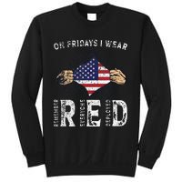 On Fridays I Wear Red USA Support American Troops Sweatshirt