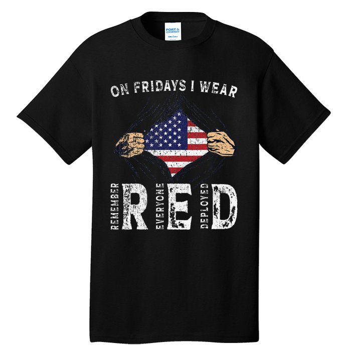 On Fridays I Wear Red USA Support American Troops Tall T-Shirt