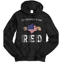 On Fridays I Wear Red USA Support American Troops Tie Dye Hoodie