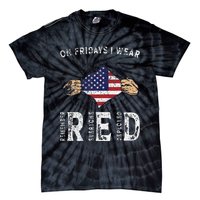 On Fridays I Wear Red USA Support American Troops Tie-Dye T-Shirt