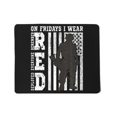 On Fridays I Wear Red Usa Support American Troops Mousepad