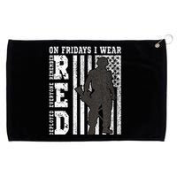 On Fridays I Wear Red Usa Support American Troops Grommeted Golf Towel