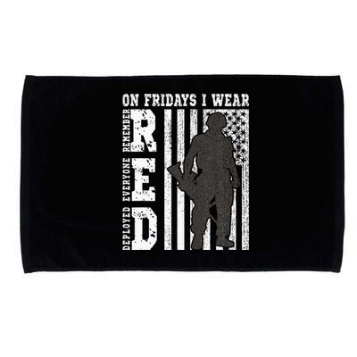 On Fridays I Wear Red Usa Support American Troops Microfiber Hand Towel