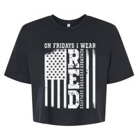 On Fridays I Wear Red USA Support American Troops Bella+Canvas Jersey Crop Tee