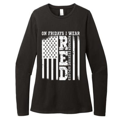 On Fridays I Wear Red USA Support American Troops Womens CVC Long Sleeve Shirt