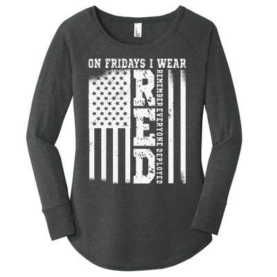 On Fridays I Wear Red USA Support American Troops Women's Perfect Tri Tunic Long Sleeve Shirt