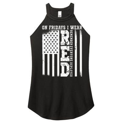 On Fridays I Wear Red USA Support American Troops Women's Perfect Tri Rocker Tank