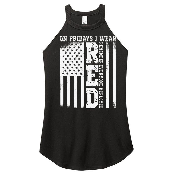 On Fridays I Wear Red USA Support American Troops Women's Perfect Tri Rocker Tank