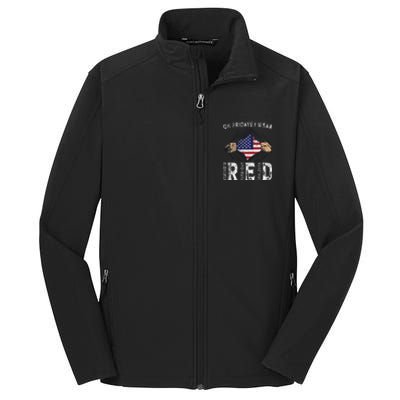 On Fridays I Wear Red USA Support Core Soft Shell Jacket